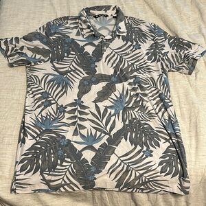 Travis Mathew Blue Gray Casual Button Down Shirt